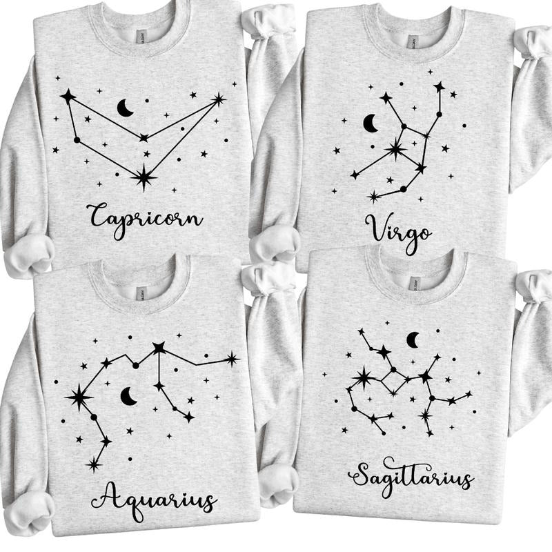 Personalized Zodiac Astrology Lovers Astrology Her Zodiac Energy Celestial Zodiac T-Shirts