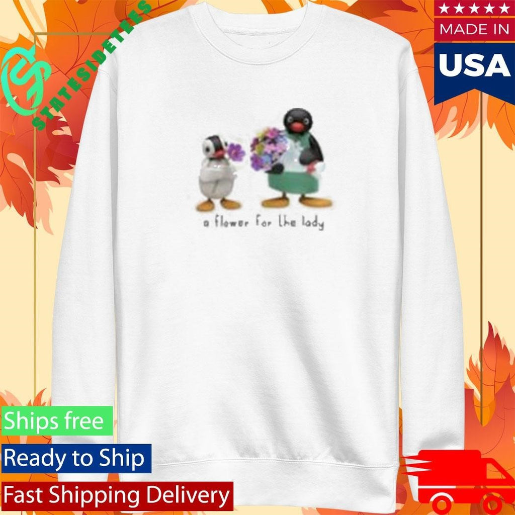 Pingu And Pinga A Flower For The Lady Shirt Unisex , , , Long Sleeve Tee