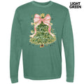 Pink Bow Tree Long Sleeve Comfort Colors 'NLB' T-Shirts