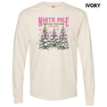 Pink North Pole Tree Farm Long Sleeve Comfort Colors 'NLB' T-Shirts