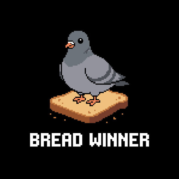 Pixel Art Pigeon On Bread Funny R