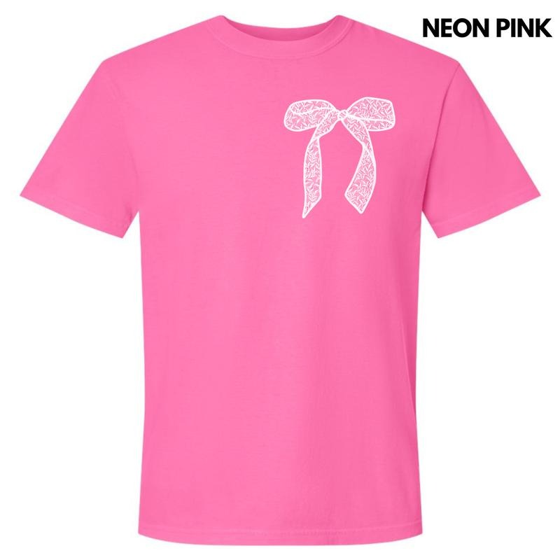 Pocket Size White Lace Bow Comfort Colors 'NLB' T-Shirts
