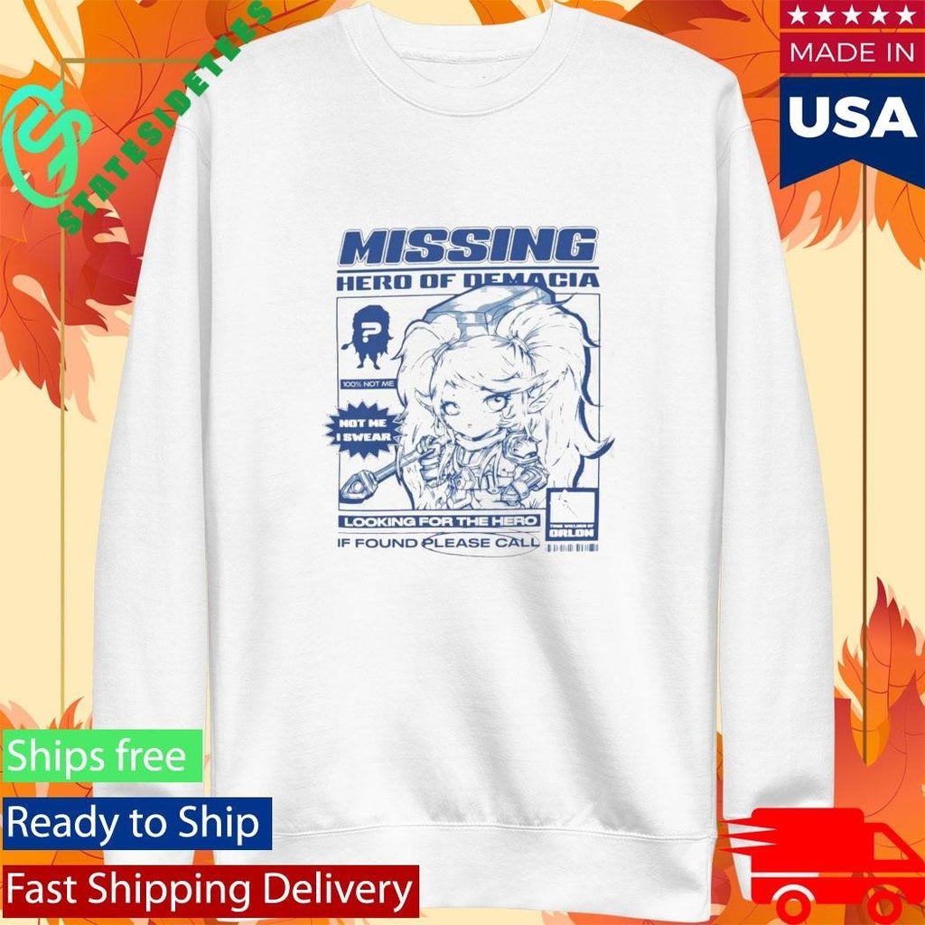 Poppy Missing Hero Of Demacia Shirt Unisex , , , Long Sleeve Tee