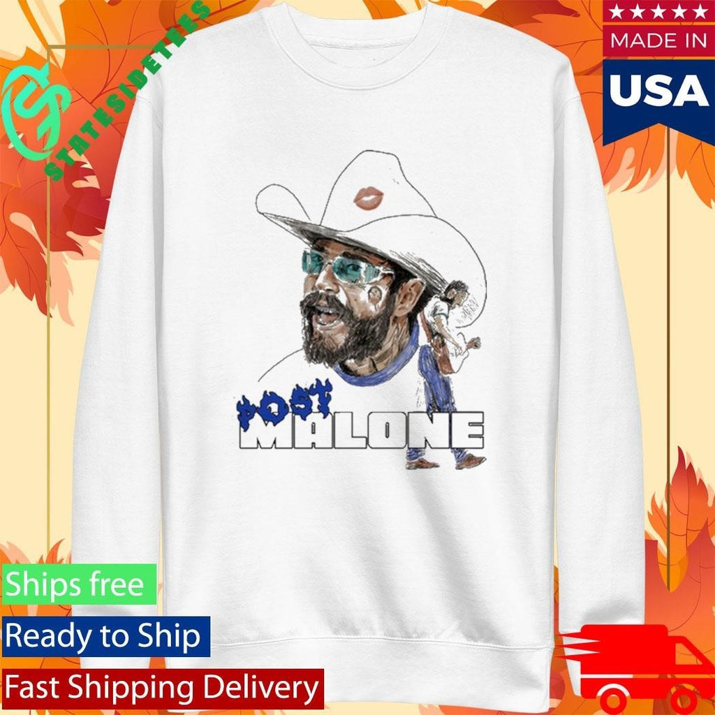 Post Malone Blue Flame Shirt Unisex , , , Long Sleeve Tee