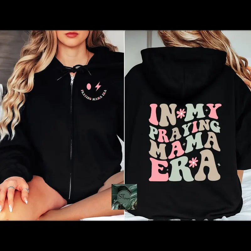 Praying Mama Era Zip Black Sport Grey T-Shirts
