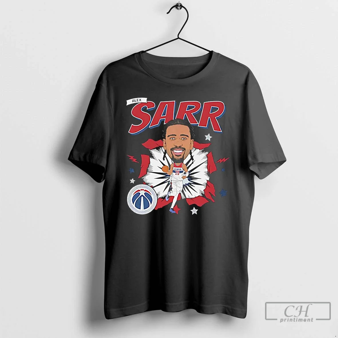 Alex Sarr Washington Wizards Basketball Player Caricature