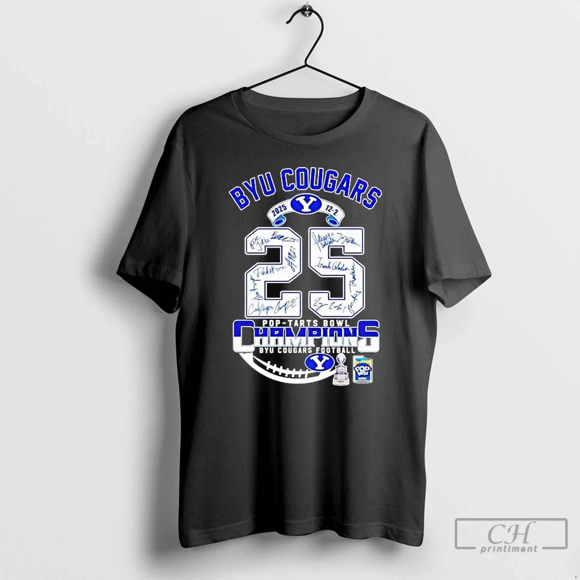 Byu Cougars 2025 Pop Tarts Bowl Champions Trophy Signatures