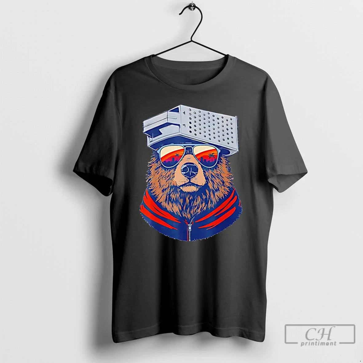 Bear Cheese Grater Hat Sunglasses Sunset