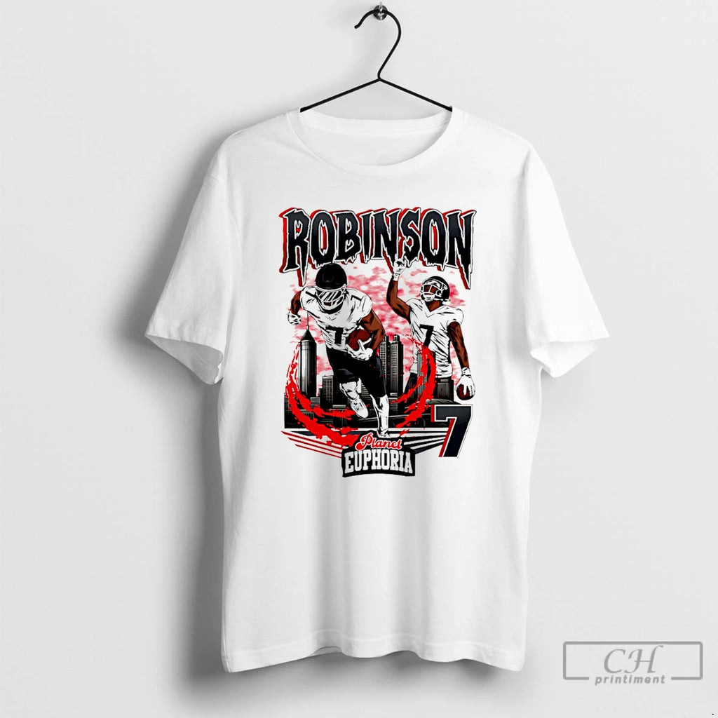 Premium Bijan Robinson Atlanta Falcons Comic City Skyline