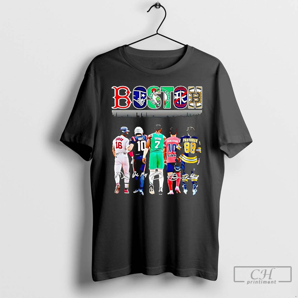 Premium Boston City Skyline Boston Red Sox Ne Patriots Boston Celtics Ne Revolution And Boston
