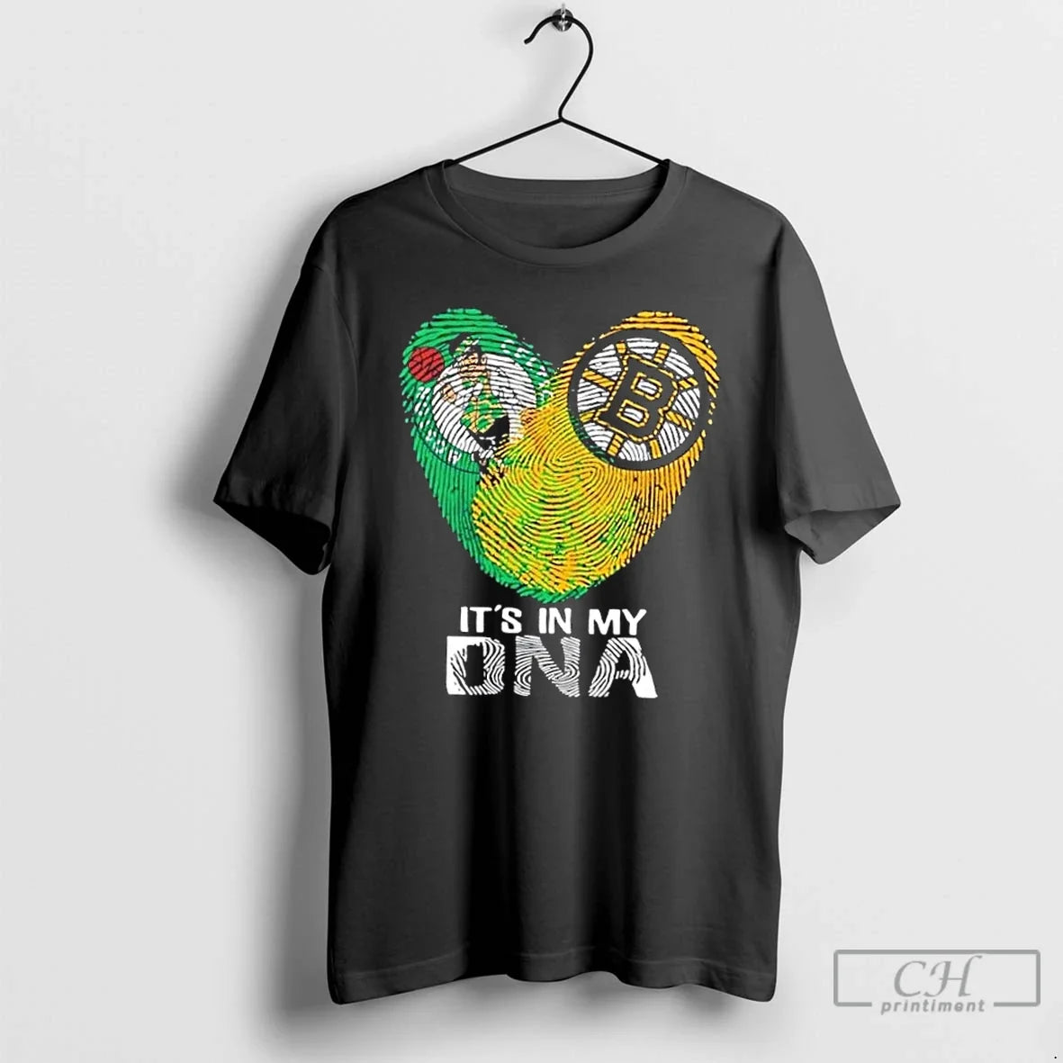 Boston City Sports Celtics X Bruins My Dna Fingerprint Heart