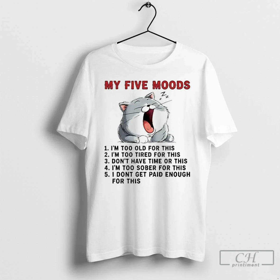 Cat My Five Moods I Dont Get Paid Enough This