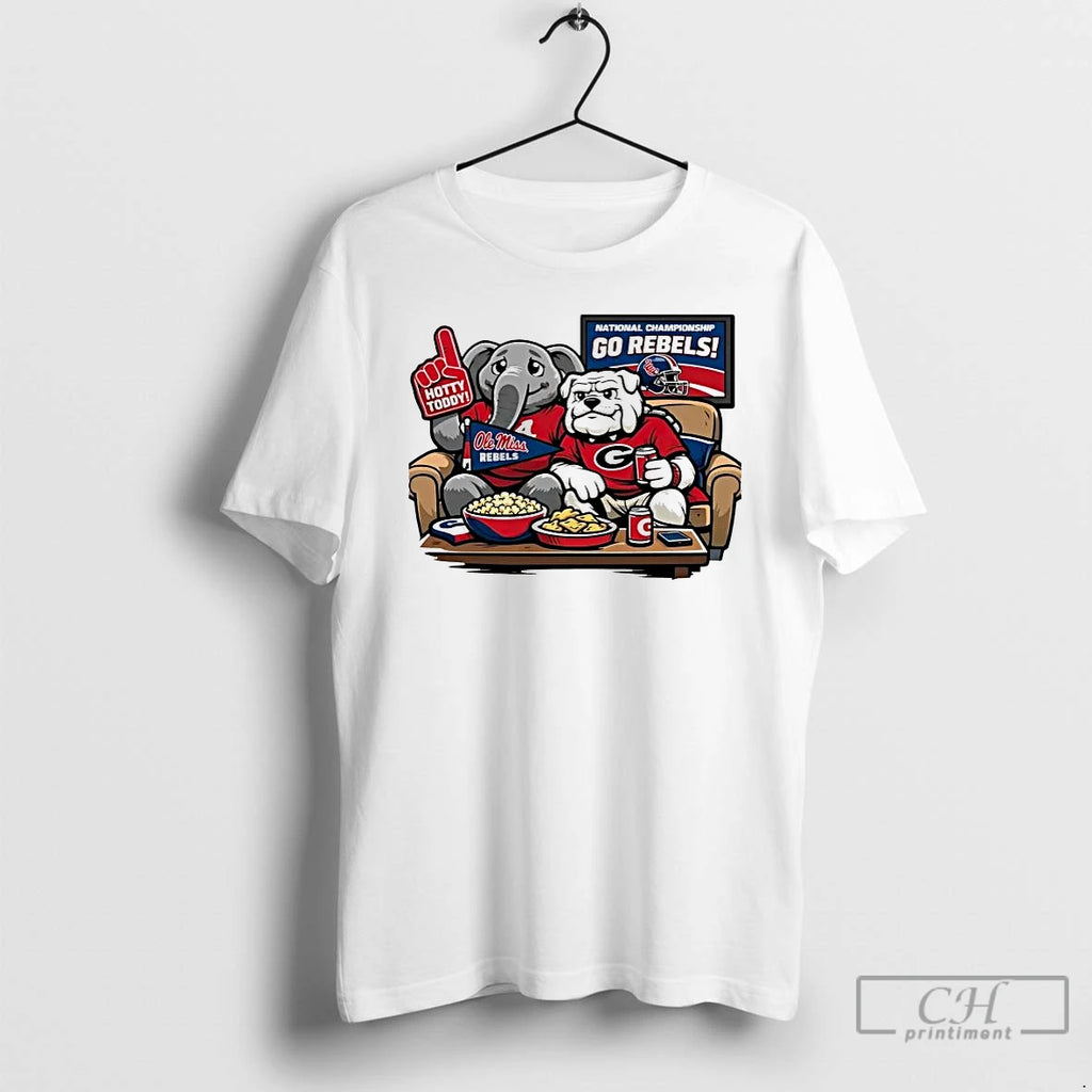 Premium Georgia And Alabama Rooting Ole Miss Mascot