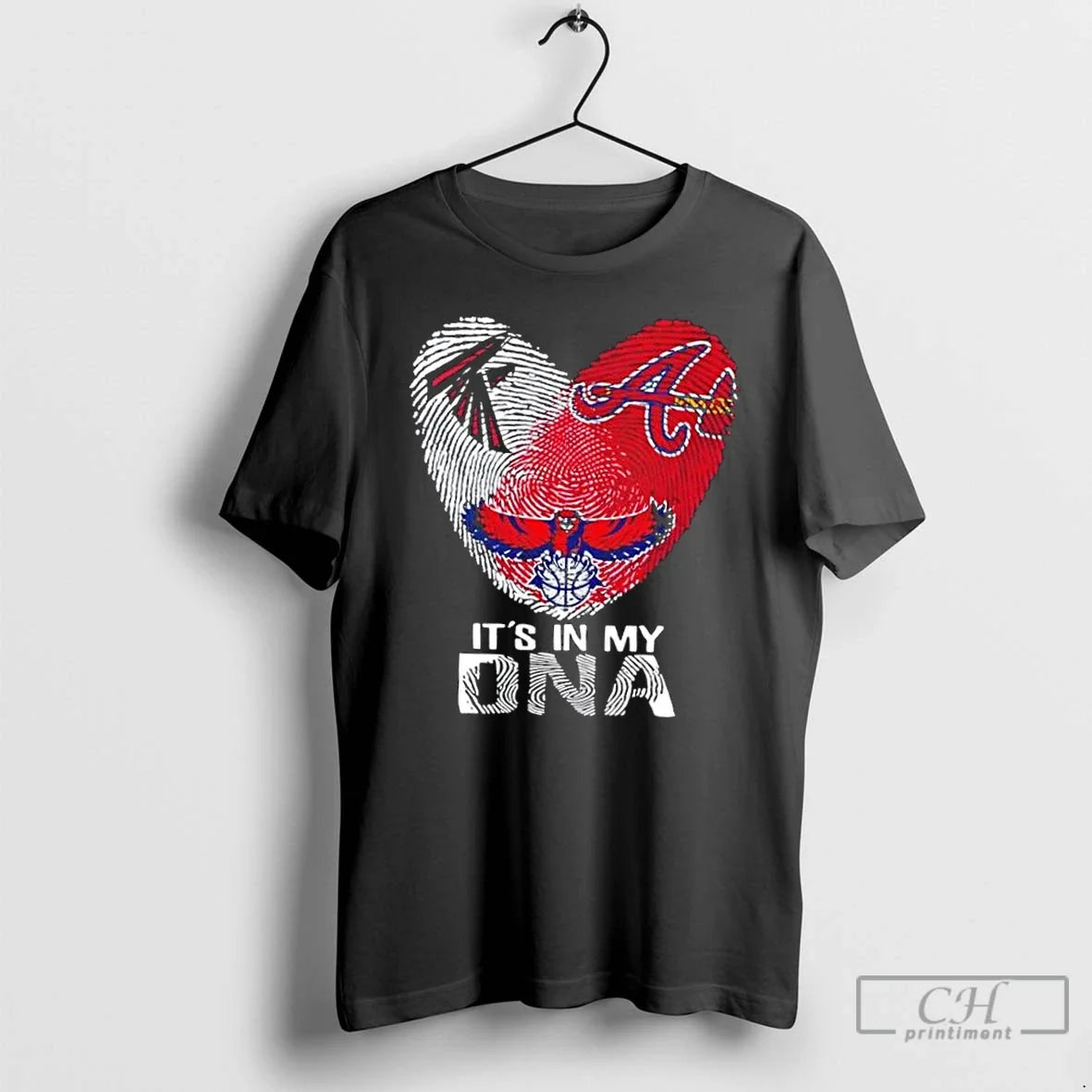 Georgia City Atlanta Sports Falcons X Braves Saints My Dna Fingerprint Heart