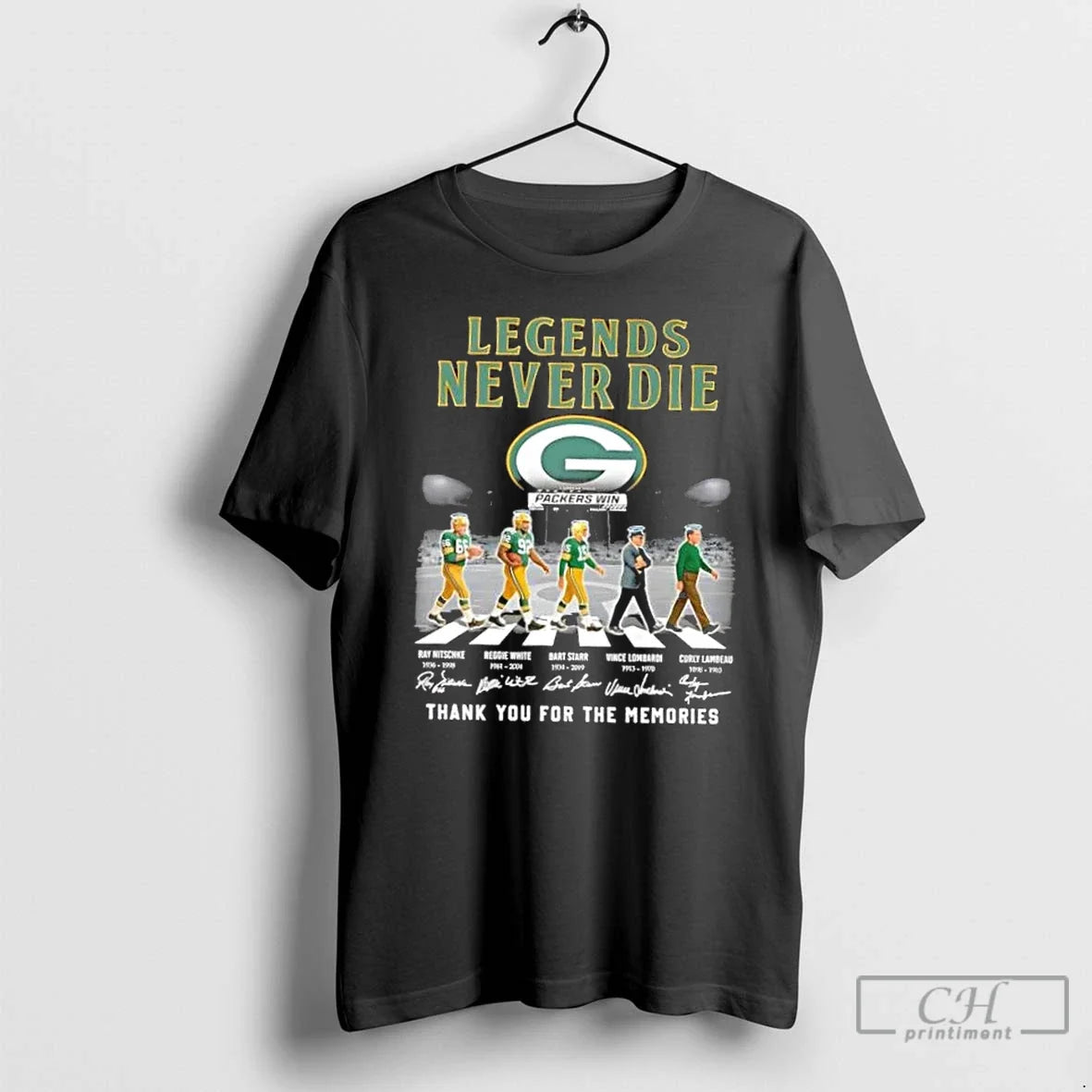 Green Bay Packers Legends Never Die Curly Lambeau Lombardi Starr White Nitschke Abbey Road