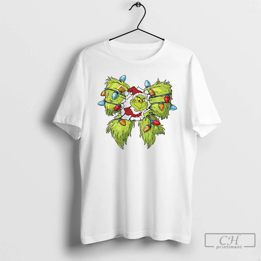 Premium Grinch Coquette Christmas Green Monster Xmas T Shirts