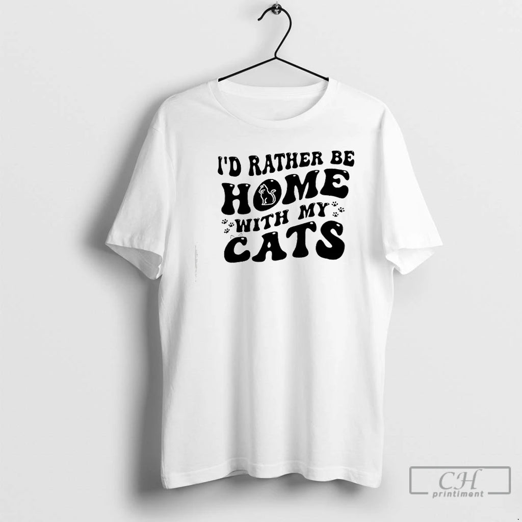 Premium Id Rather Be Home With My Cats