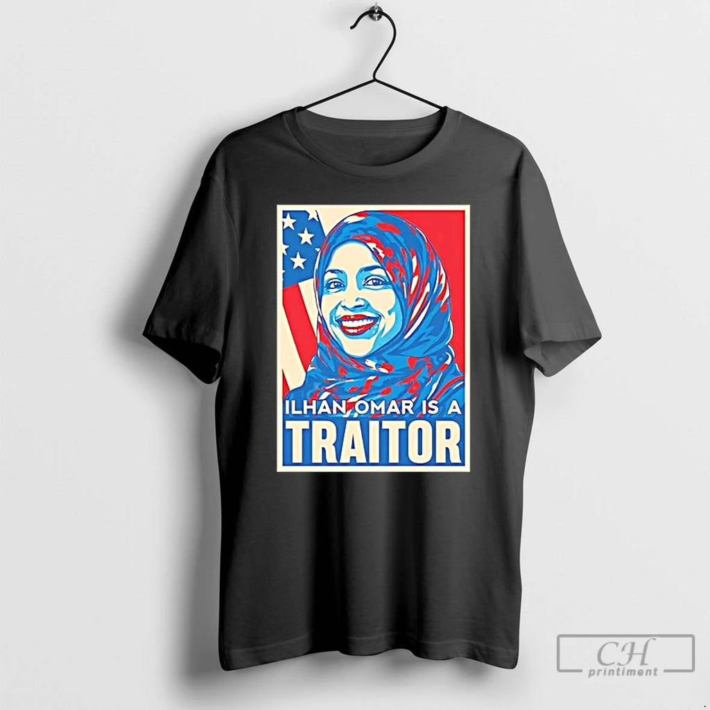 Premium Ilhan Omar Is A Traitor American Flag