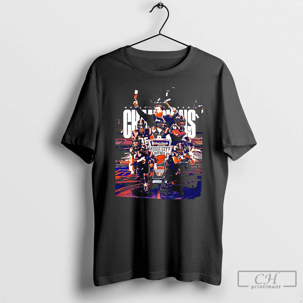 Premium Illinois Fighting Illini Football 2025 Liberty Mutual Music City Bowl Champions T Shirts Sweater