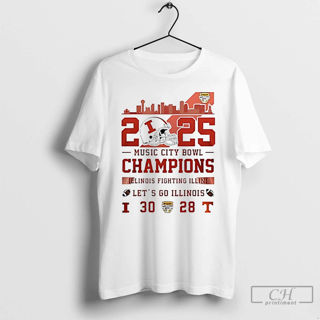 Premium Illinois Football 2025 Music City Bowl Champions Lets Go Illinois