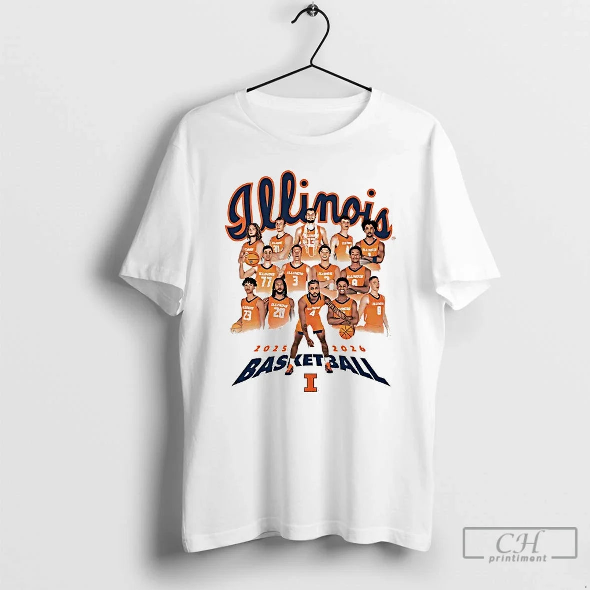 Illinois Basketball 2025 2026 Player Collage Vintage