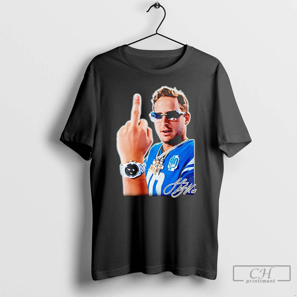 Premium Jared Goff Detroit Lions Middle Finger