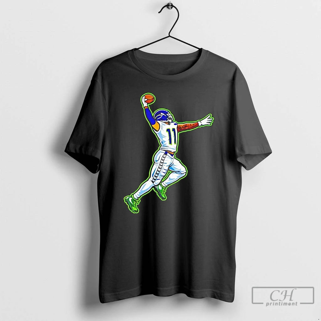 Premium Jaxon Smith Njigba Jump Catch Touchdown Celebration
