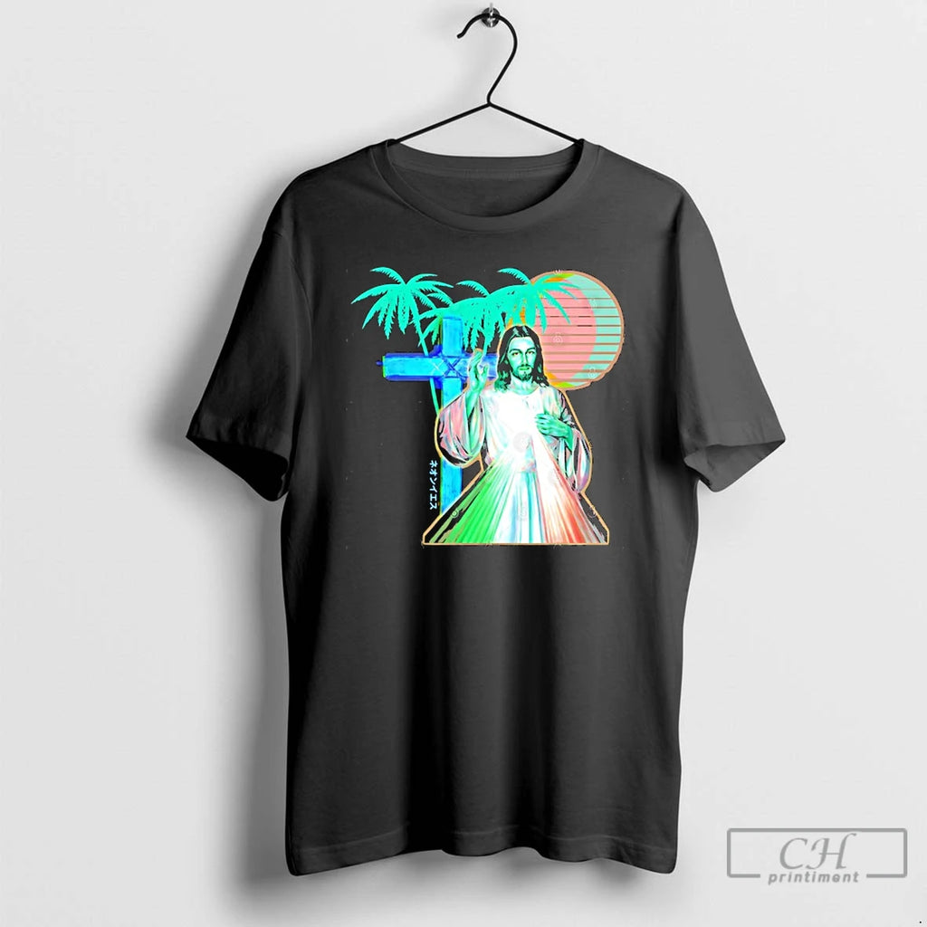 Premium Jesus Vaporwave Aesthetic Synthwave