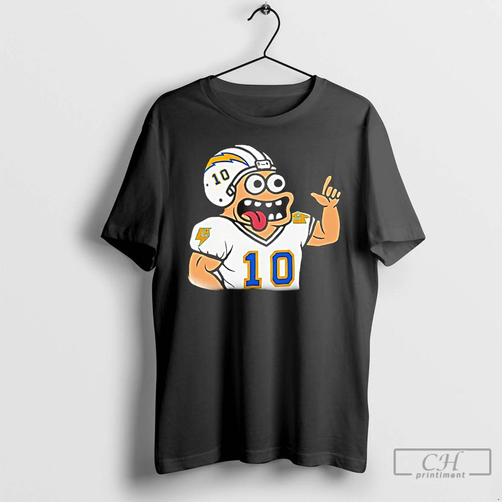 Premium Los Angeles Chargers Justin Herbert Monster Toast Cartoon
