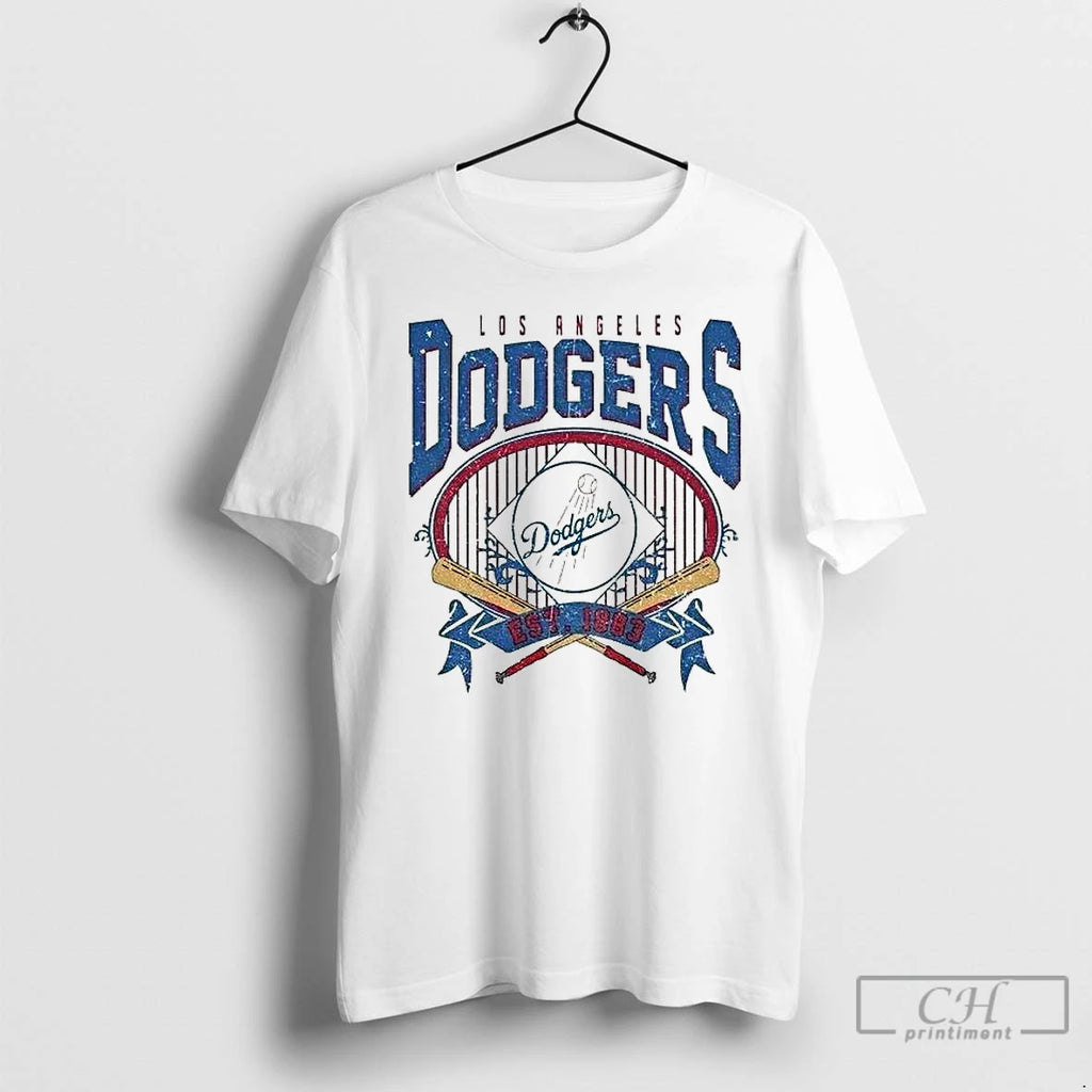 Premium Los Angeles Dodgers Baseball Mlb Est 1883 Logo Vintage T Shirts