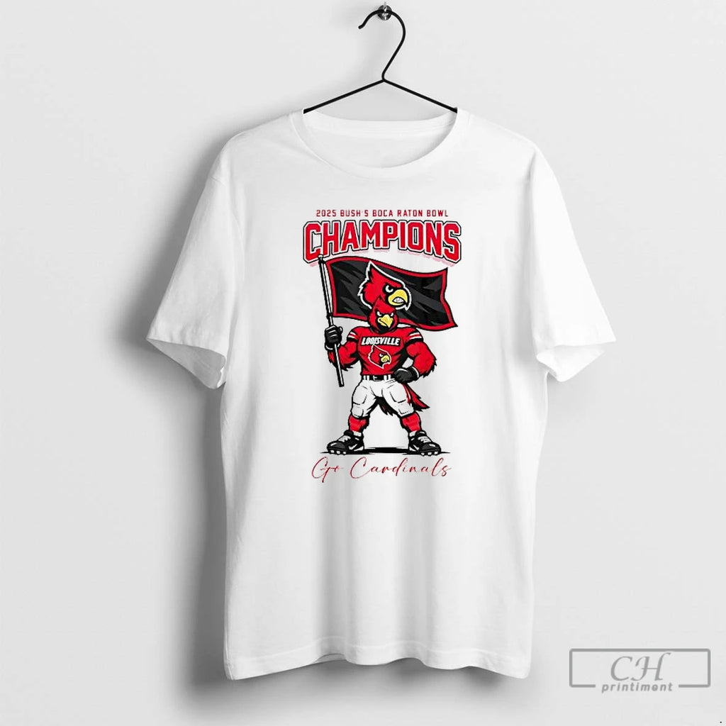 Premium Louisville Cardinals 2025 Bush Boca Raton Bowl Champions Mascot Flag