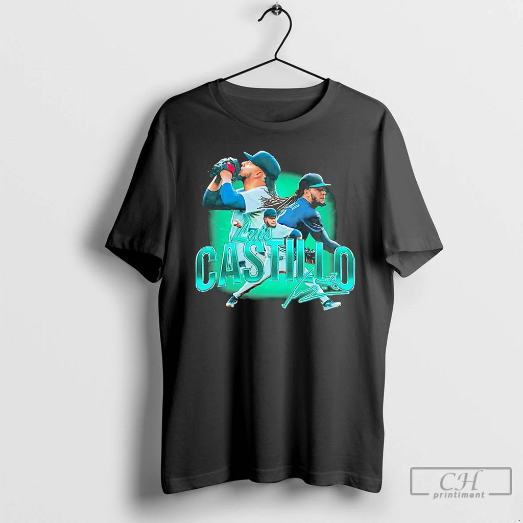 Premium Luis Castillo Picture Collage Seattle Mariners T Shirts
