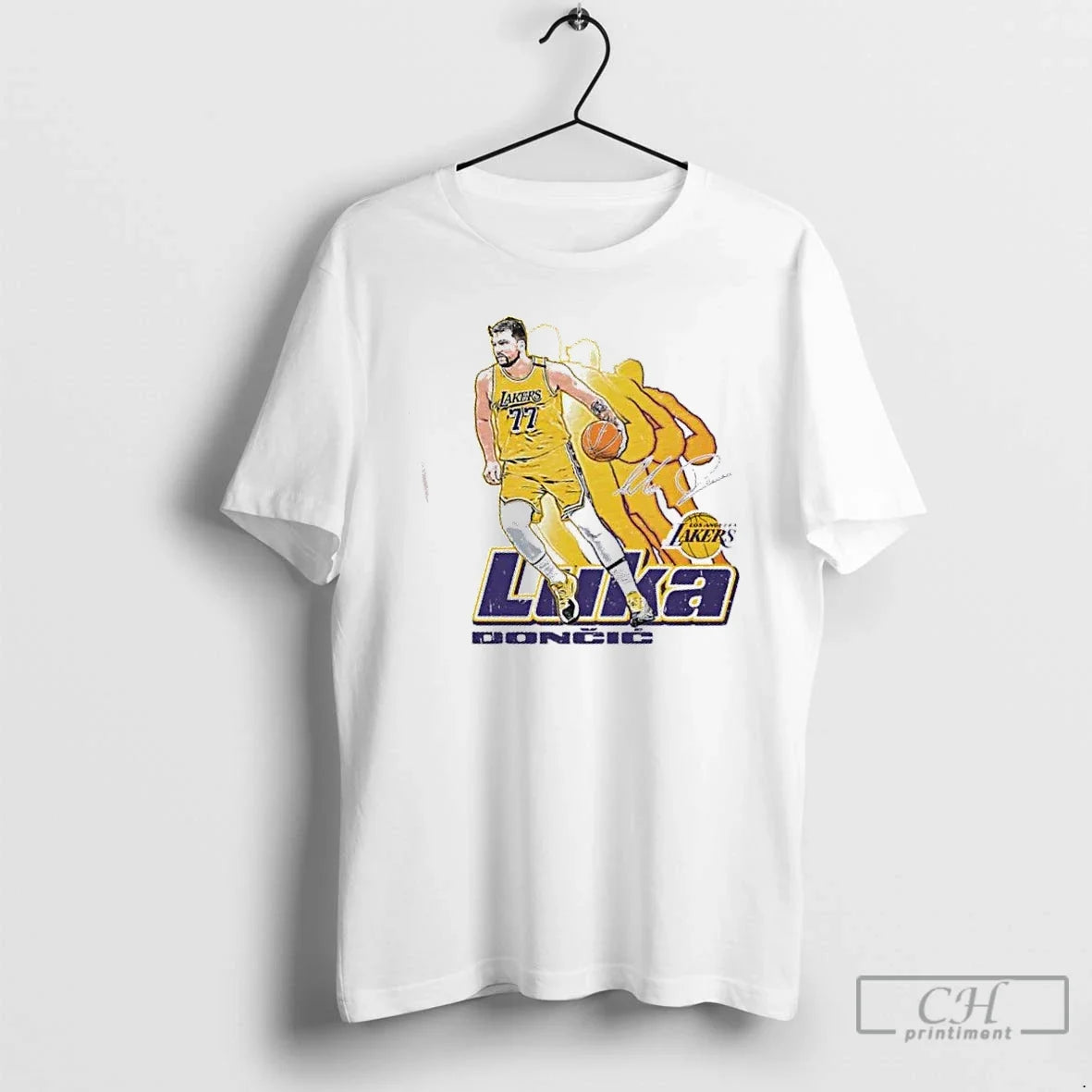 Luka Doncic Los Angeles Lakers Basketball Retro Signature