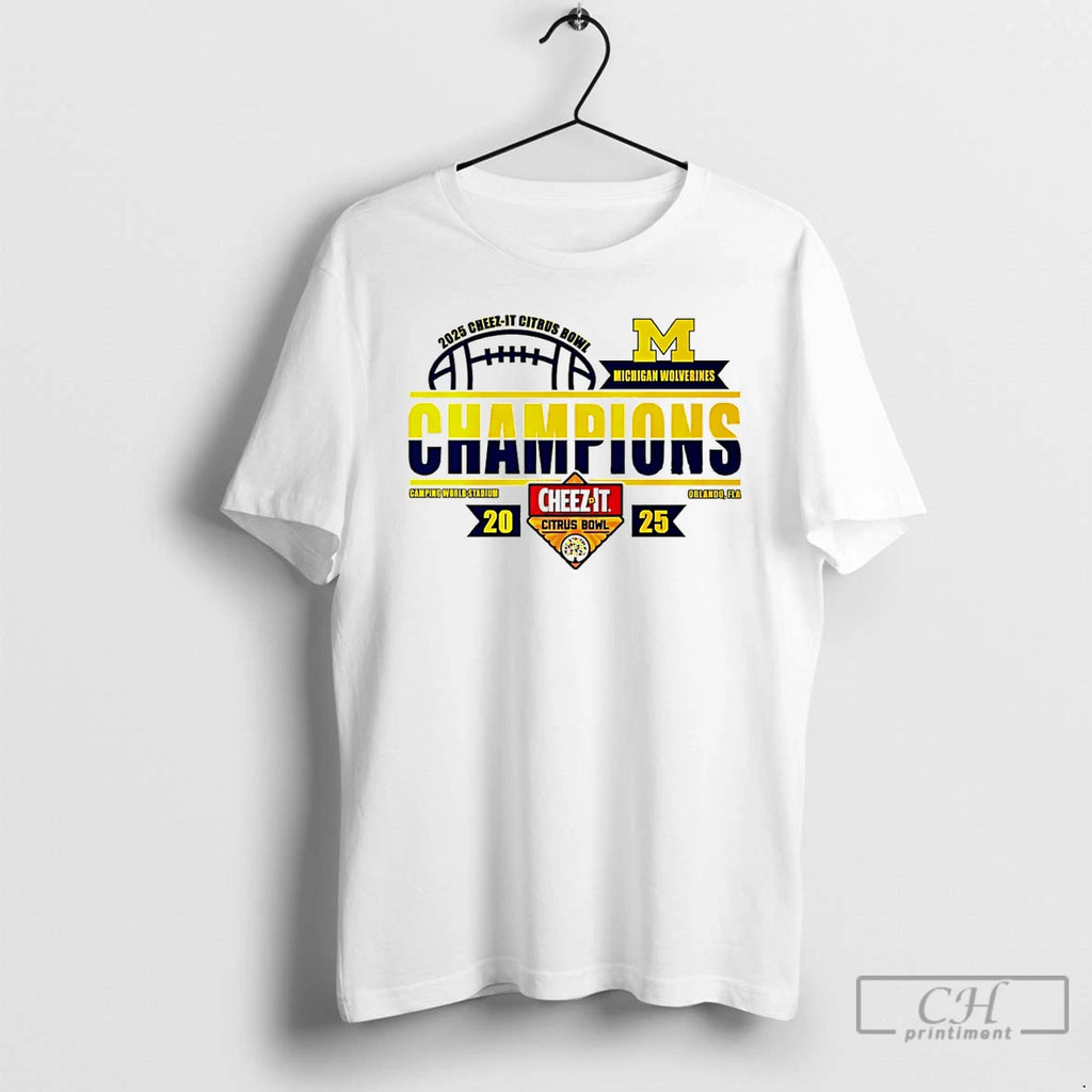 Premium Michigan Wolverines Football 2025 Cheez It Citrus Bowl Champions Locker Room T Shirts Sweater
