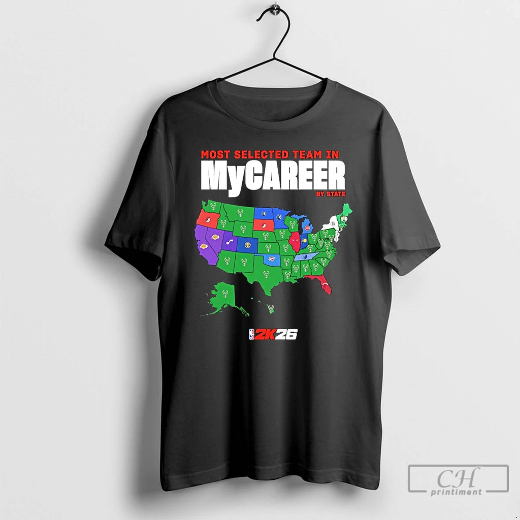 Premium Milwaukee Bucks Most Selected Team In Mycareer By State Nba 2k26 T Shirts Sweater