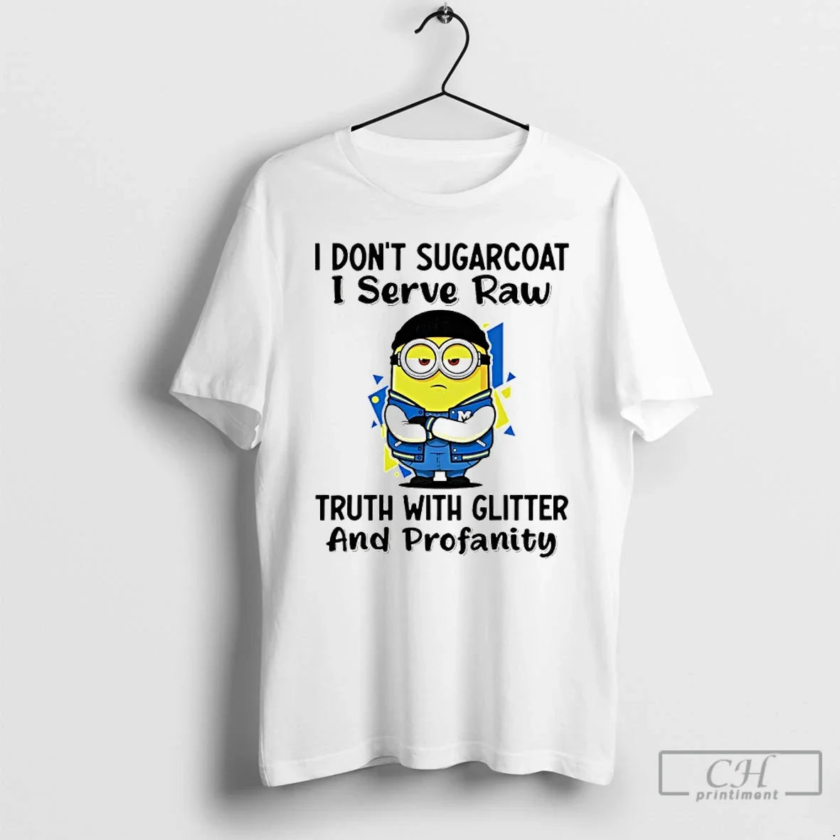 Minion I Dont Sugarcoat I Serve Raw Truth Glitter Profanity