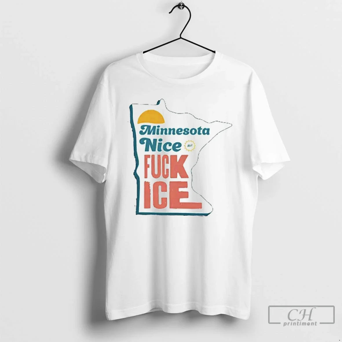 Minnesota Nice Fuck Ice State Outline Retro Typography