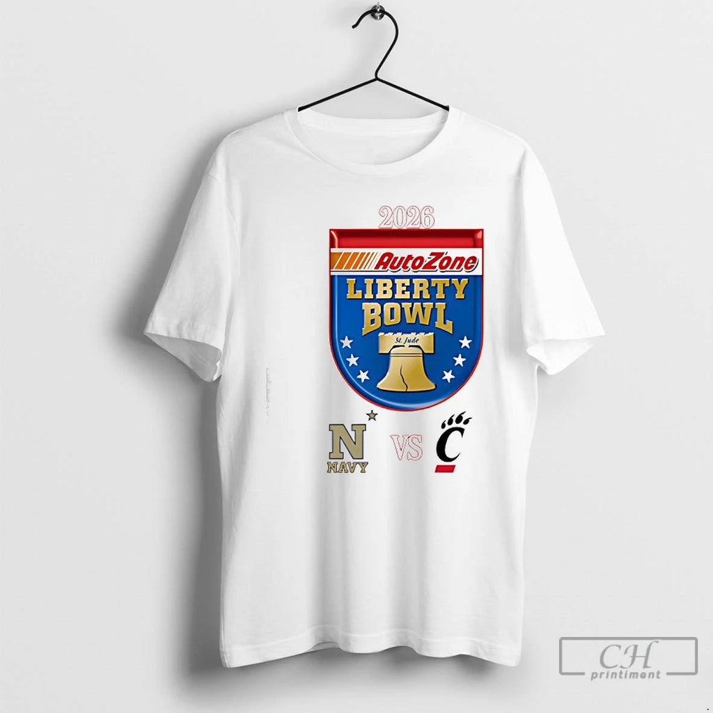 Premium Navy Midshipmen Vs Cincinnati Bearcats 2026 Autozone Liberty Bowl College Football Game T Shirts