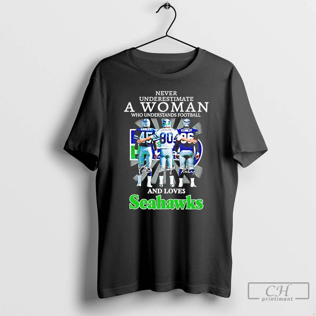 Premium Never Underestimate A Woman Who Understands Football And Loves Seahawks Players T Shirts Sweater