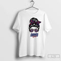 New York Giants Girl Messy Bun Glasses