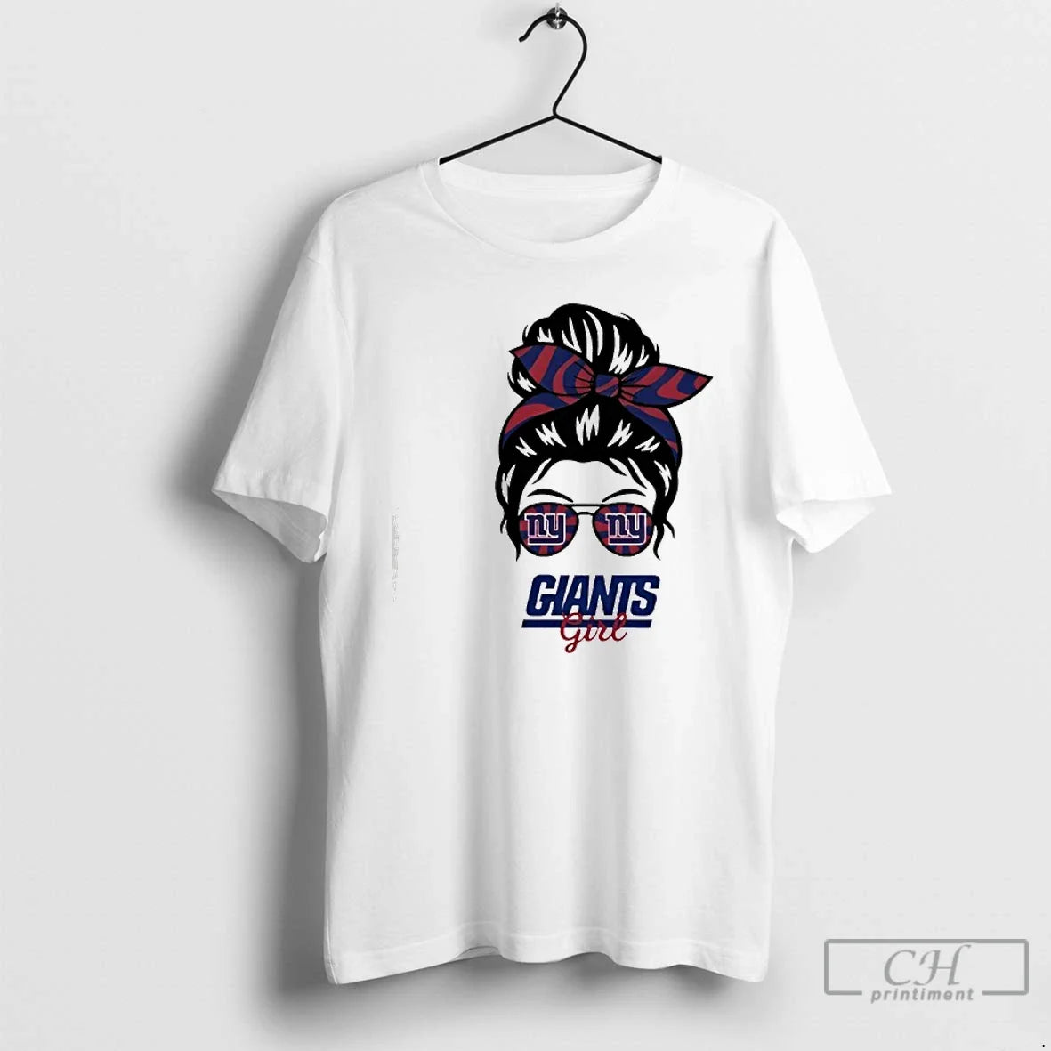 New York Giants Girl Messy Bun Glasses