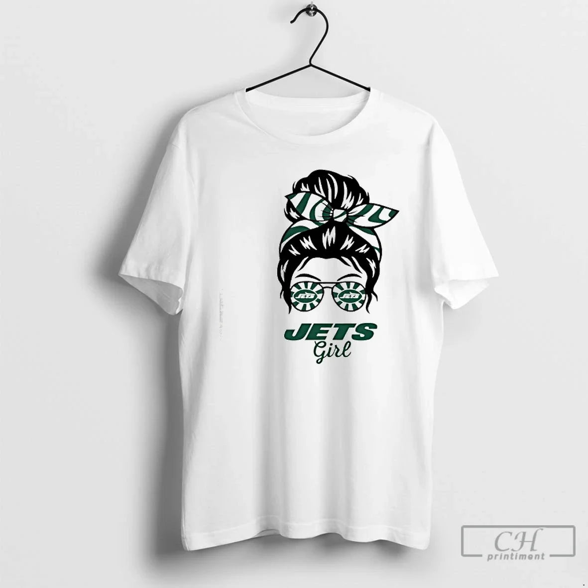 New York Jets Girl Messy Bun Glasses