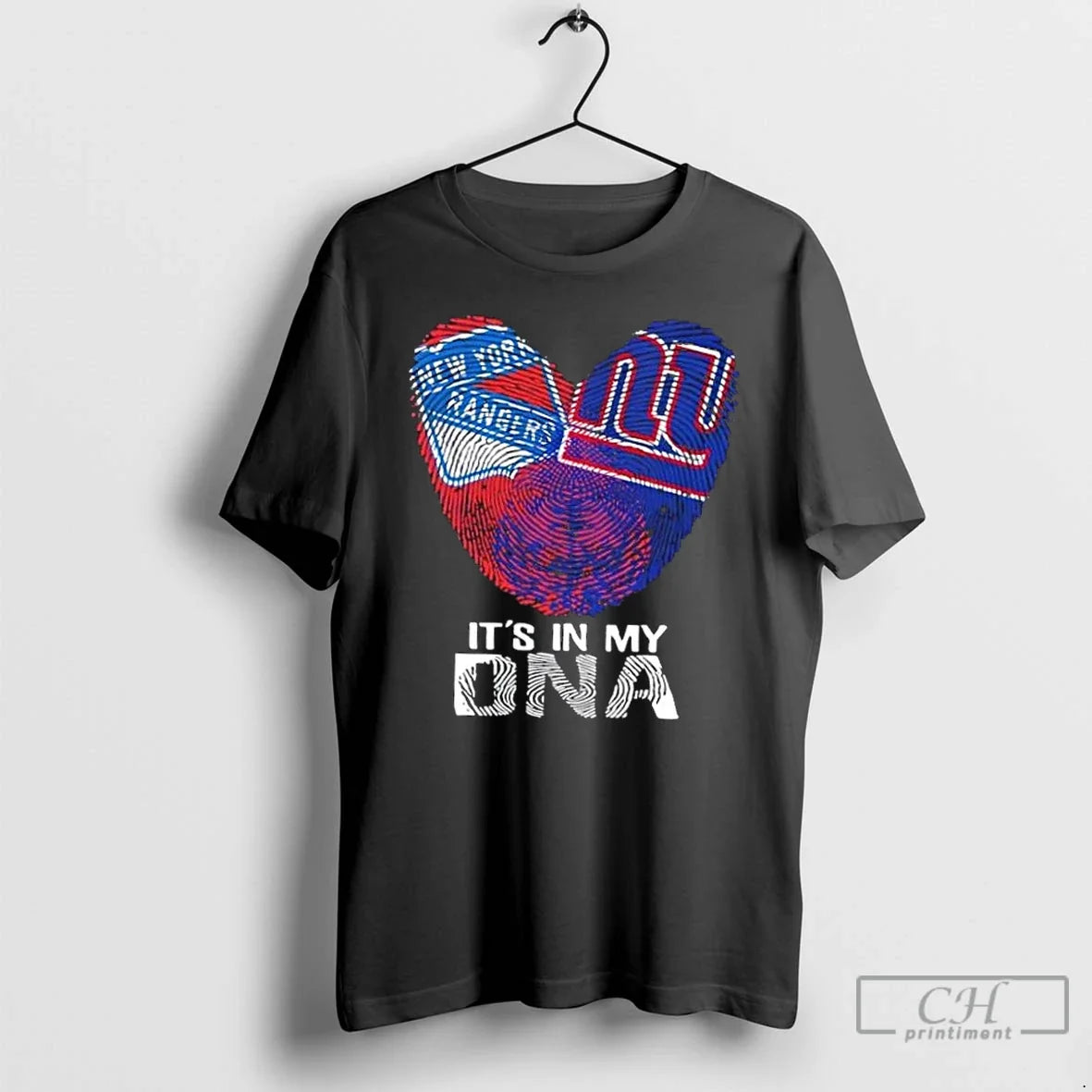 New York City Sports Rangers X Giants My Dna Fingerprint Heart