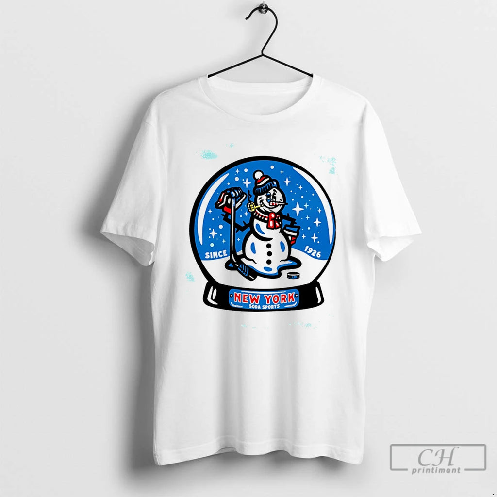 Premium New York Hockey Frosty Snowman Snow Globe