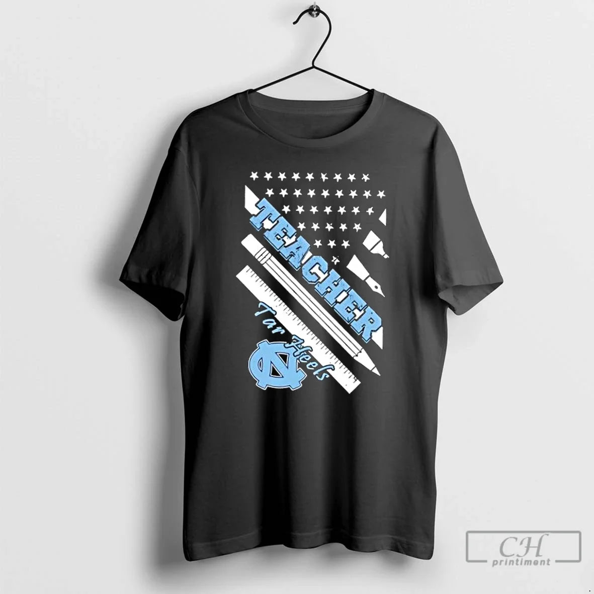North Carolina Tar Heels X Teacher American Flag