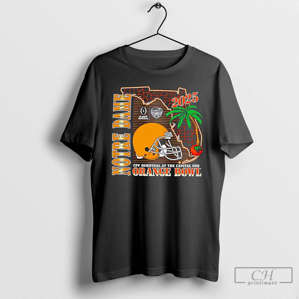 Premium Notre Dame Fighting Cfp Semifinal Irish Orange Bowl 2026 Helmet State T Shirts Sweater