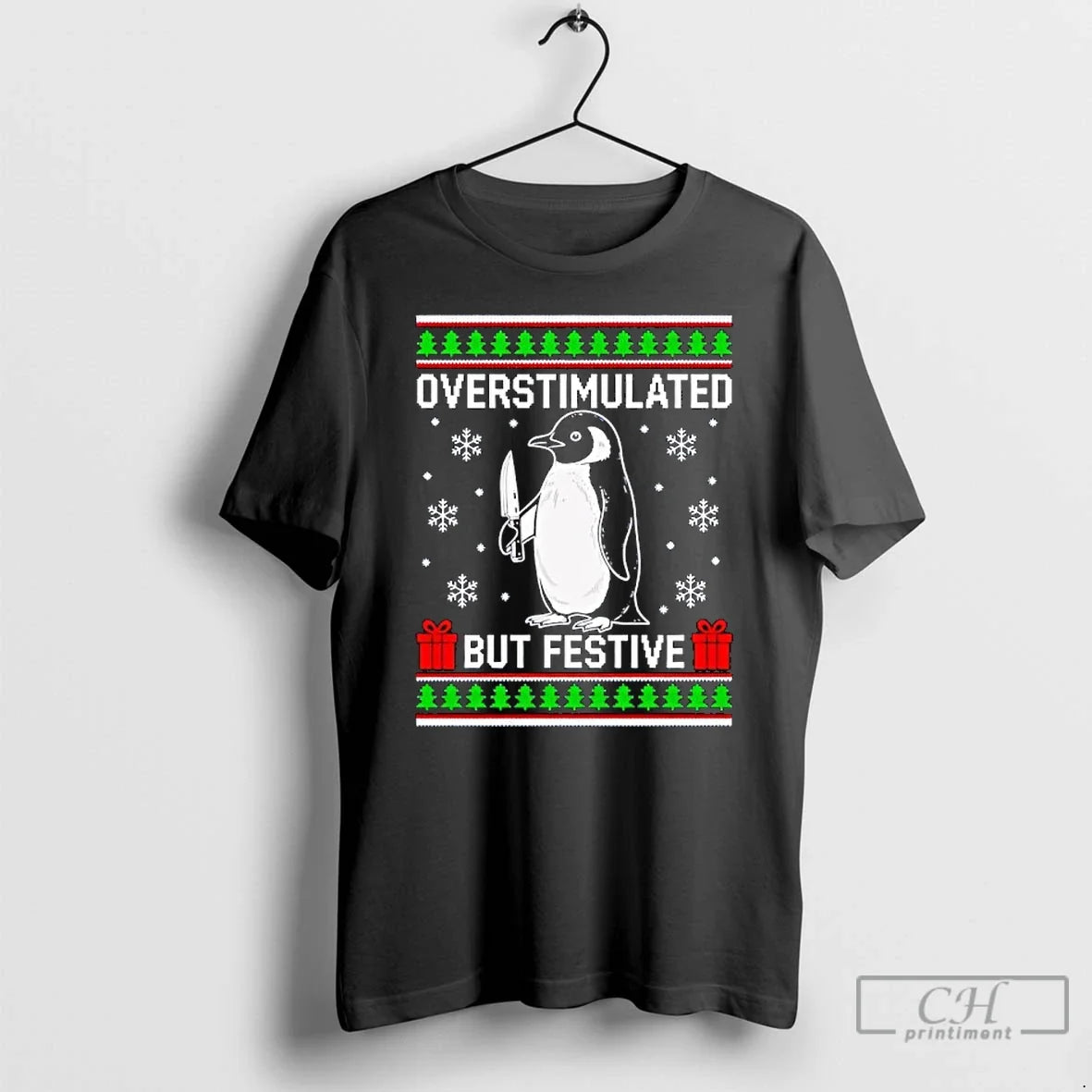 Overstimulated But Festive Penguin Ugly