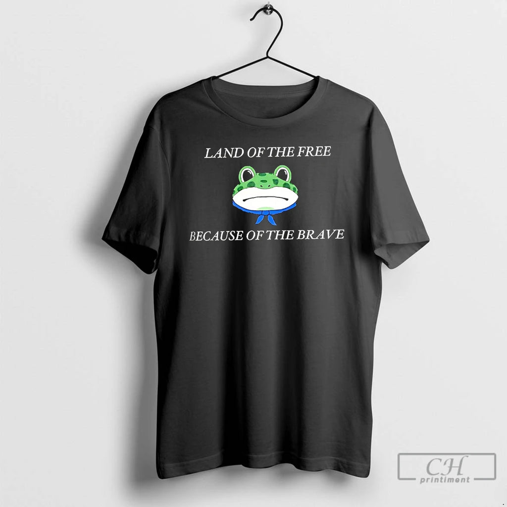 Premium Portland Frog Land Of The Free Because Of The Brave T Shirts
