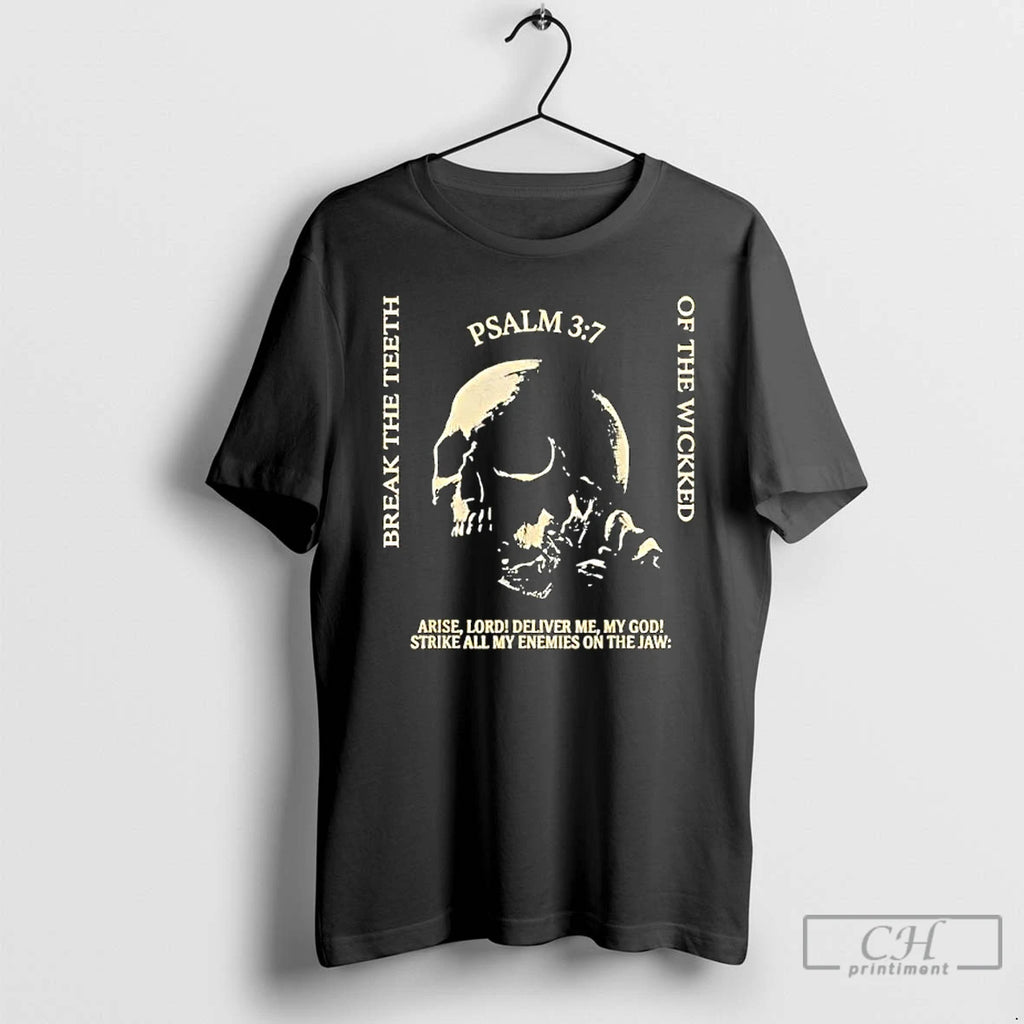 Premium Psalm 3 7 Vintage Skull Christian Religious Bible Verse