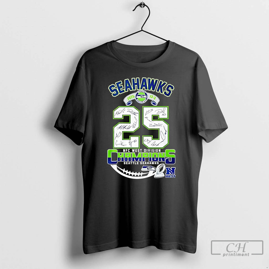 Premium Seahawks Nfc West Champs 2025 Signatures
